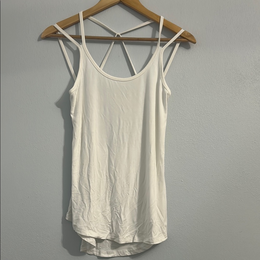 Tickled Teal White Backless Sleeveless Camisole - Picture 1 of 3